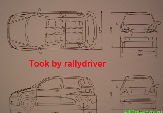 Daewoo Kalos (Deo Kalos) - drawings (drawings) of the car